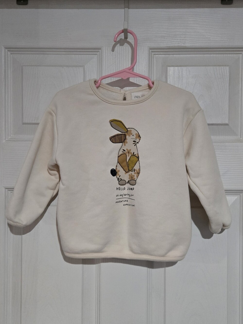 Zara Cream Bunny Sweatshirt | 12-18M